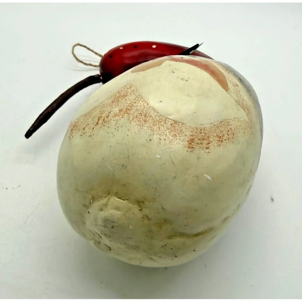 Handmade Gourd Santa Claus‎ Red White Christmas Bauble Ornament Medium Hanging